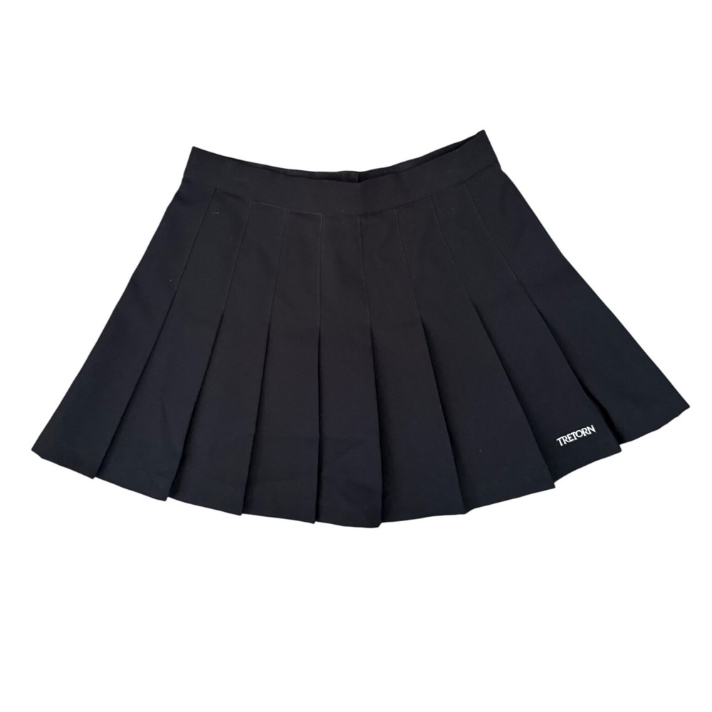 Vintage Tretorn Black Pleated Tennis Skirt Mini Size 10 Athletic Preppy